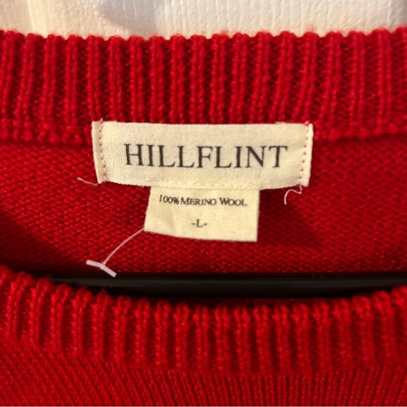 Hillflint Sweater 100% Merino Wool Sweatshirt  Mens Large Red 2015 NWOT - Picture 2 of 3